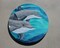 Dolphin painting on wood, ocean themed art, beach house decor, acrylic paint pour, fluid art product 1